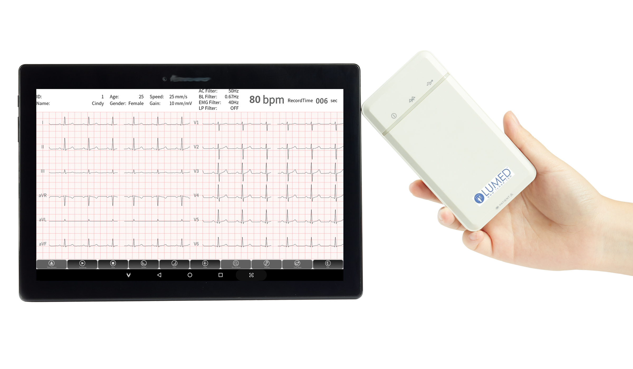PC-ECG Bluetooth e USB